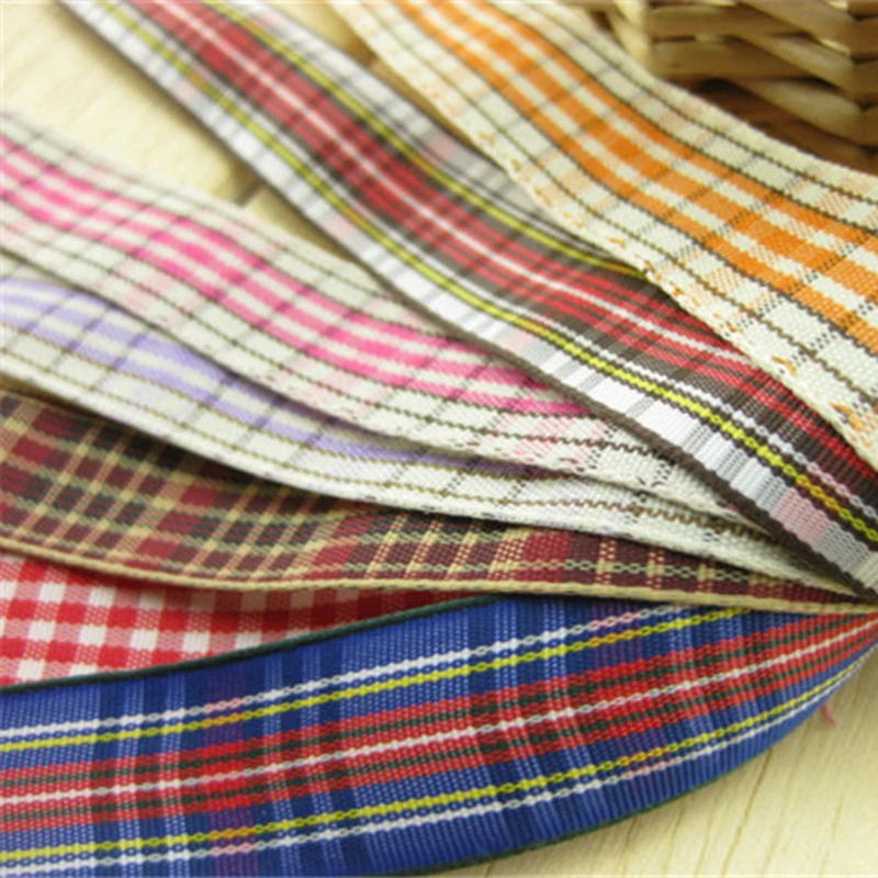 8 colours 5meter/lot 5/8"(16 mm) wedding decoration Polyester Plaid DIY accessories RibbonComputer embroidery ribbon T-018
