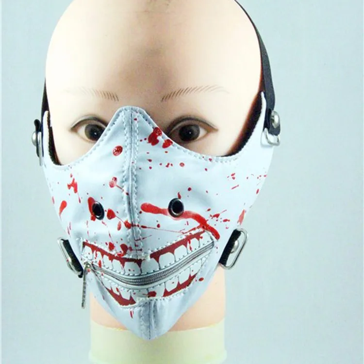 Tokyo Ghoul Nishiki Nishio Weird Gothic Punk Cosplay Mask PU Leather Cool Mask Free Shipping (8)