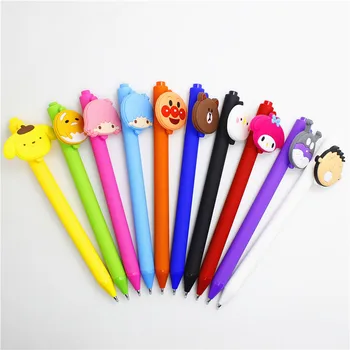 

40pcs/lot cartoon Anpanman dog boy girl bear melody frosted push gel pen promotion gift unisex pen stationery party favor