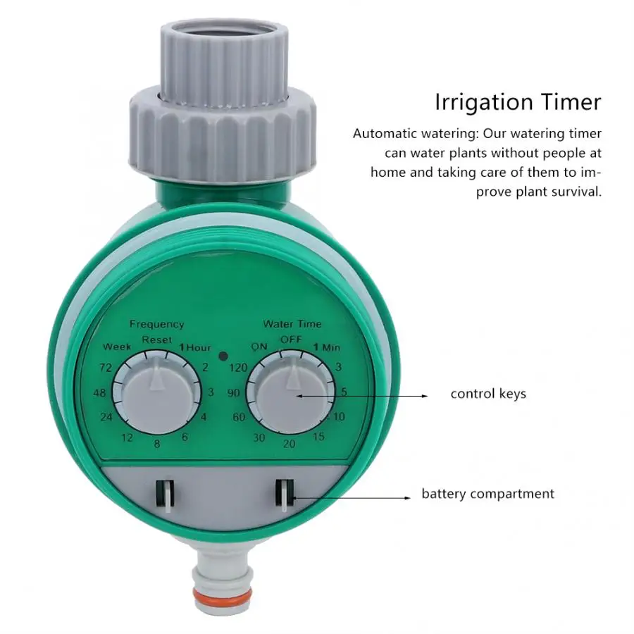 Электронный Тип ручки домашний сад Орошение таймер полива электронный орошение автоматический контроллер полива системы - Цвет: Зеленый