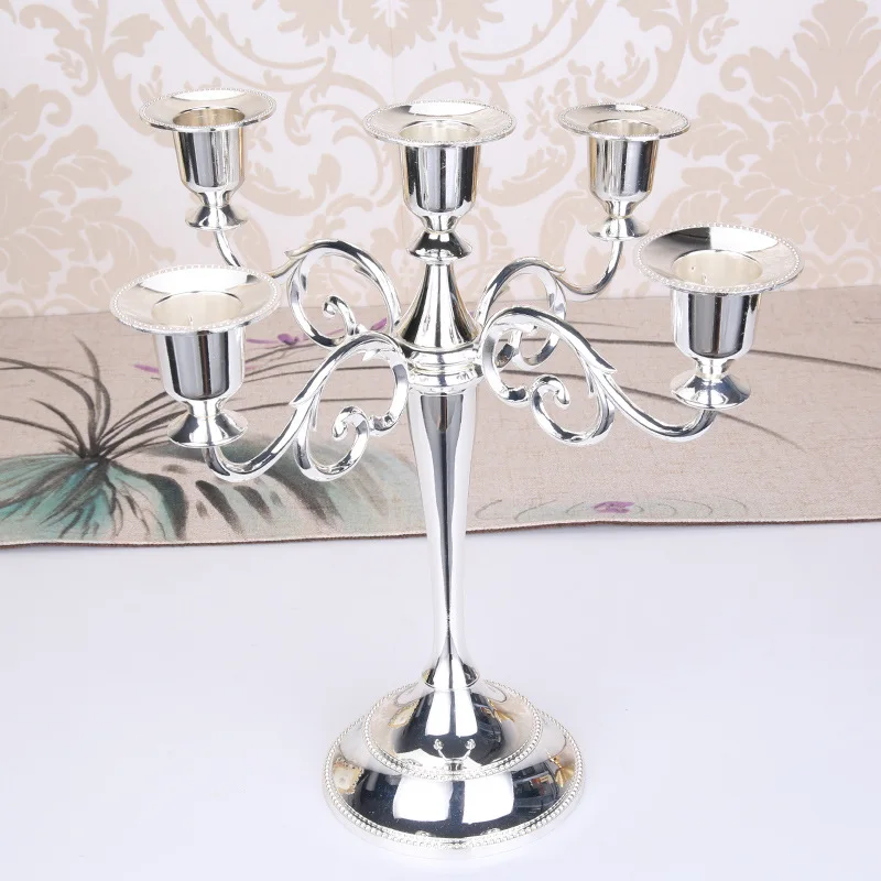 Silver/Gold/Black/Bronze Metal Candelabra Retro Candlestick Candle