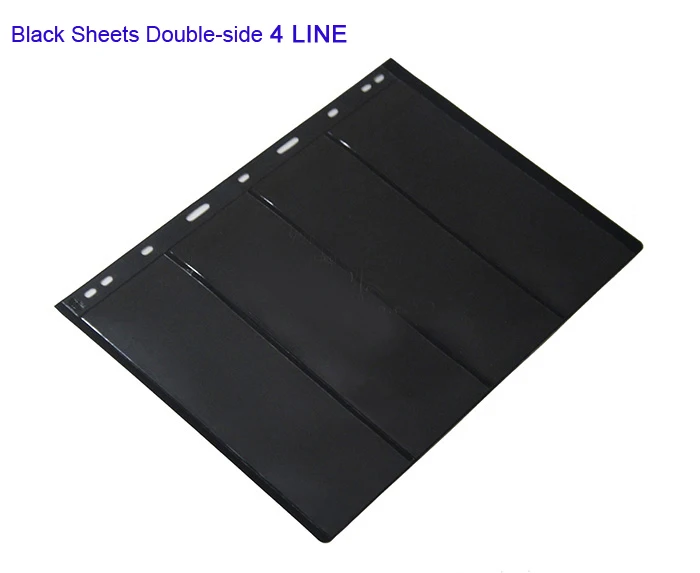 

Blackcolor Double Sided Postage Stamp Holders 10Pages/Lot 4 line / sheet 4-line loose-leaf Postage Stamp Collection book album