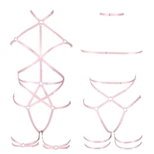 Вечерние Rave бюстгалтер на бретельках выдалбливают Для женщин лямочный предохранительный пояс розовый нагрудный ремень в готическом стиле и стиле панк Cothing пикантные аксессуары для нижнего белья плюс Размеры