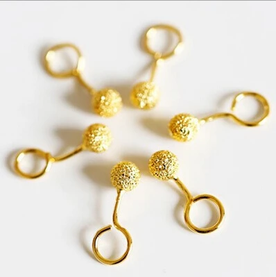 golden ball 100% 925 Sterling silver Jewelry fashion Hypoallergenic Stud earrings  for women gift