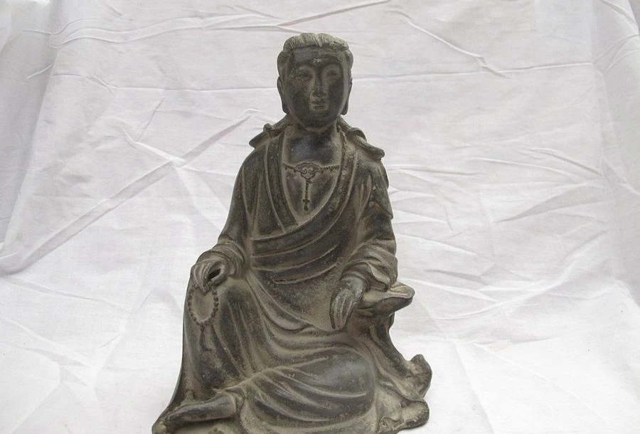 

Tibet Tibetan old Bronze Buddhism Joss Kwan-Yin Guanyin Bodhisattva statue a 0518