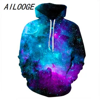 

AILOOGE Hot Fashion Men/Women 3d Sweatshirts Print Spilled Milk Space Galaxy Hooded Hoodies Thin Unisex Pullovers Tops