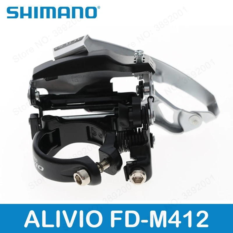 SHIMANO Alivio FD-M412 Derailleur delantero Triple y 7/8 velocidad Drivetrains montaña bicicleta piezas ciclismo 31,8/34,9mm Top swing