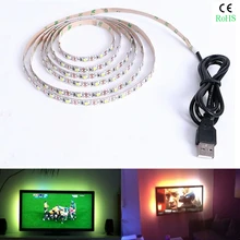 KINLAMS 5V 50CM 1M 2M 3M 4M 5M USB Cable Power LED strip light lamp SMD2835 Christmas Desk Lamp Tape For TV Background Lighting