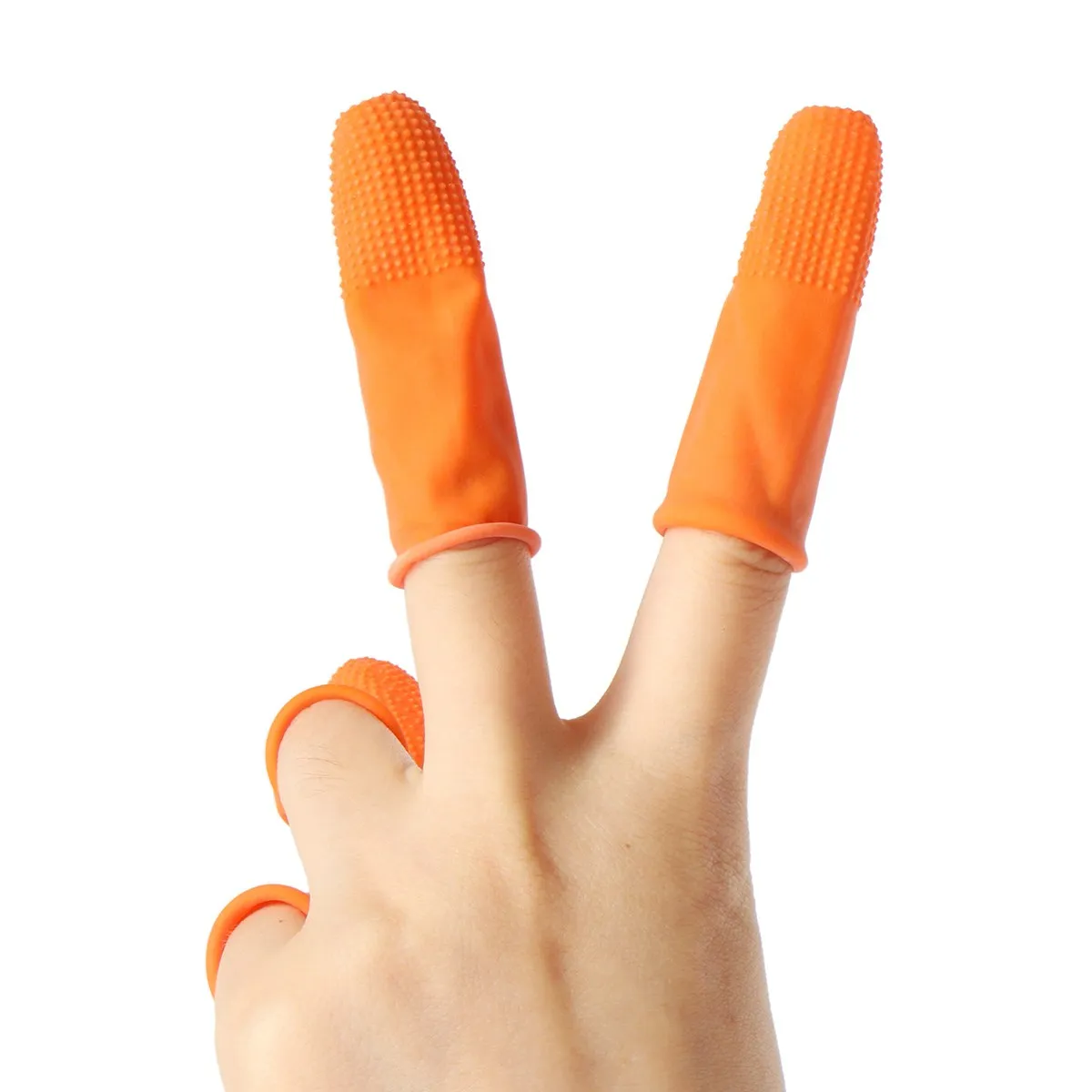 NEW 100pcs Protective Antislip Fingertips Gloves Latex Rubber Finger Cots Antistatic Gloves