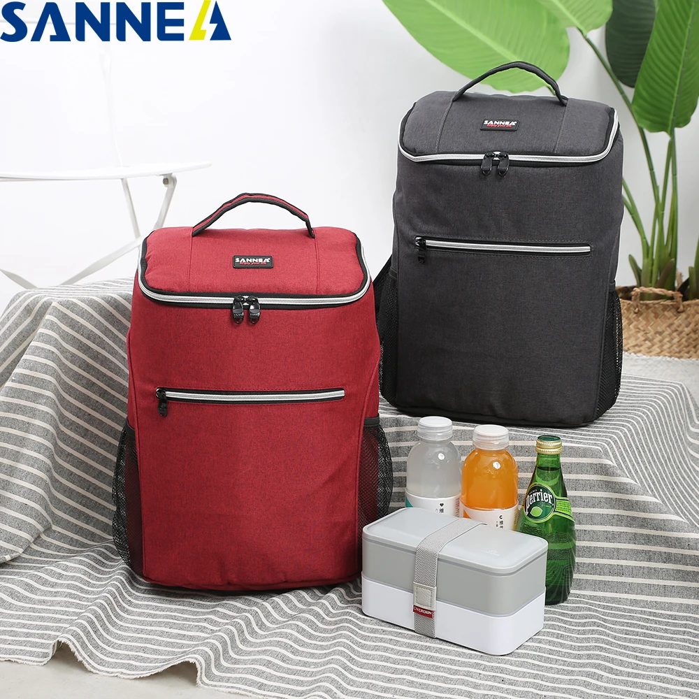 sanne 9l double layer waterproof thermal lunch bag picnic storage cooler bag multifunction food picnic lunch box insulation SANNE 20L Lage Capacity Waterproof Insulated Lunch Bag Thermal Backpack Drink Food Accessories Supplies Product Thermal Ice Bag