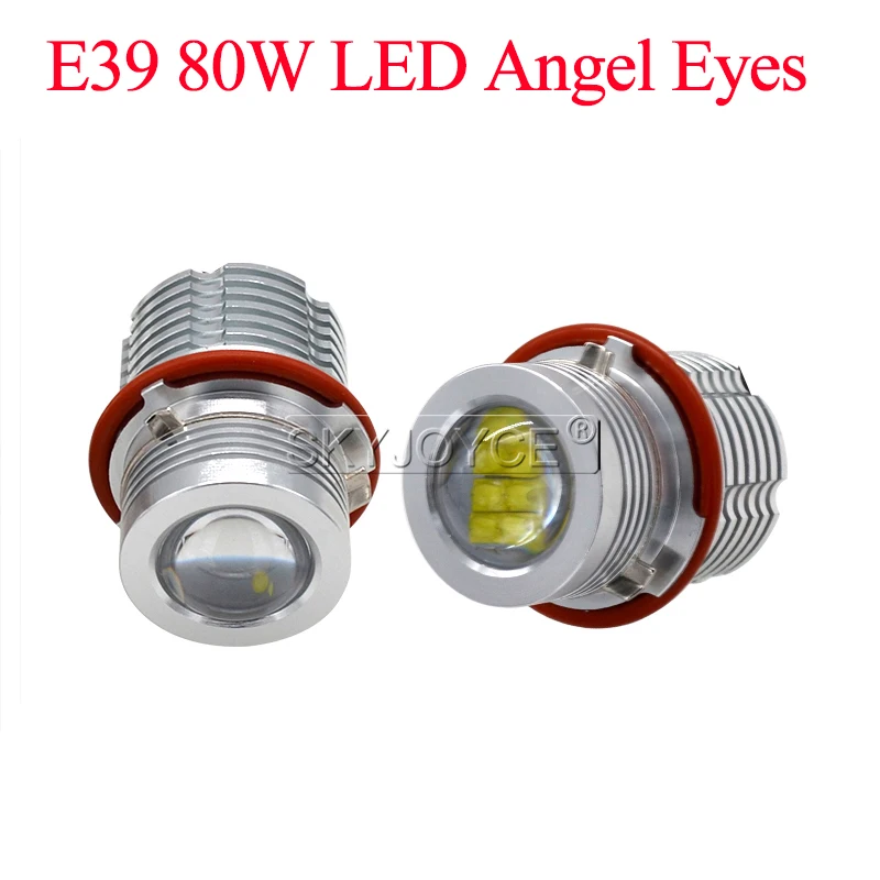 SKYJOYCE LED Ангельские Глазки E39 80 Вт набор маркеров 6500 К кольцо с белым отверстием