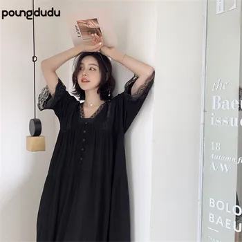 

Poungdudu maternity pregnant women dress niche lace pregnant women hot mom dress 2019 summer new loose