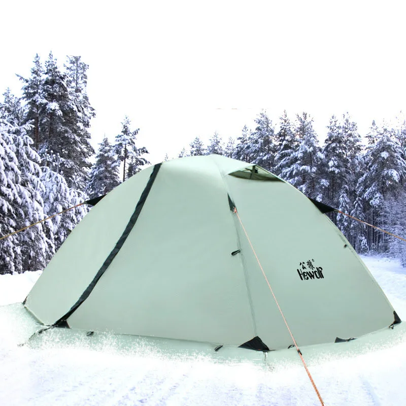 Online Hewolf Outdoor Professionelle Doppel schicht Zelt Wilden Schnee Berg Camping Ausrüstung Multi Person Ultra licht Schnee Rock zelt