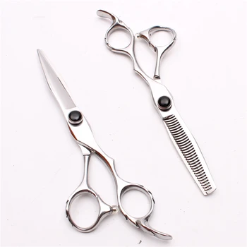 

2Pcs 6" 17.5cm JP 440C Engraving Logo Barber Shop Thinning Scissors Cutting Shears Professional Hair Scissors Styling Tool C9009