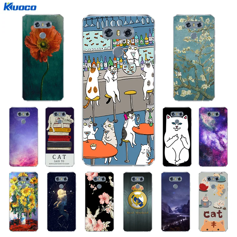 Fashion Cat Landscape Printing Cover for LG G6 5.7&quot Colorful Drawing Silicone TPU Soft Cases G 6 LGG6 Phone |