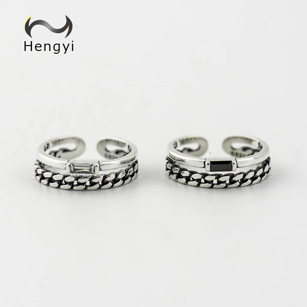 Hengyi круглый Форма кольцо из стерлингового серебра 925 для женщин Повседневная Спортивная Стиль Серебро 925 ювелирные изделия