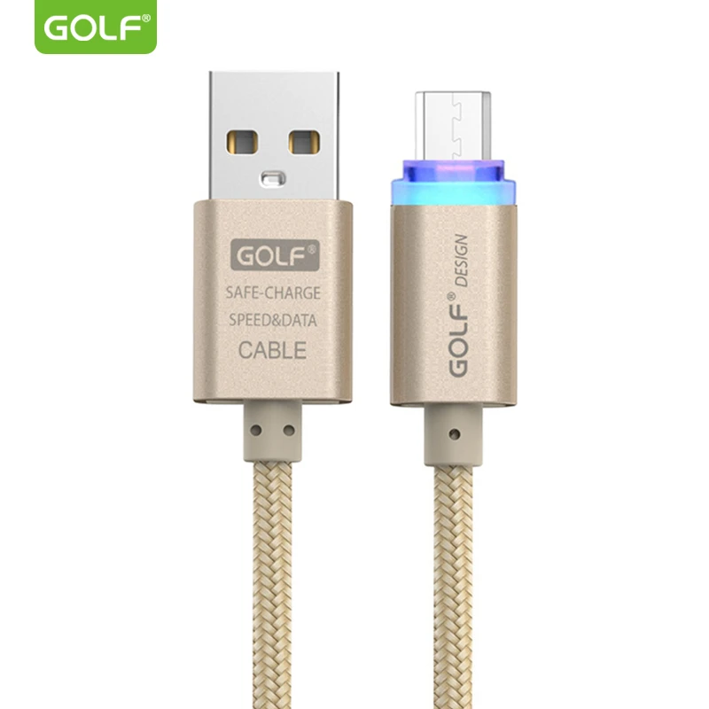 GOLF Smart Светодиодный Micro USB кабель для зарядки и передачи данных для huawei mate 8 Honor 6 Android телефон зарядное устройство плетеный кабель для samsung S7 LG V10