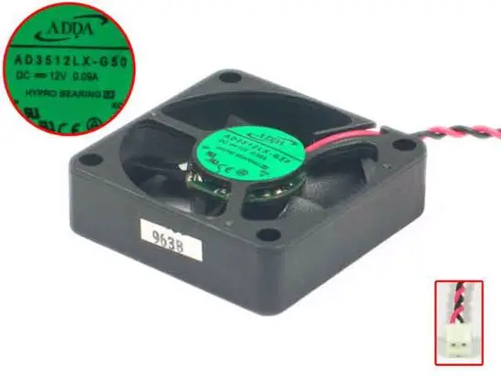 

ADDA AD3512LX-G50 DC 12V 0.09A 35X35X10mm 2-wire Server Cooler Fan