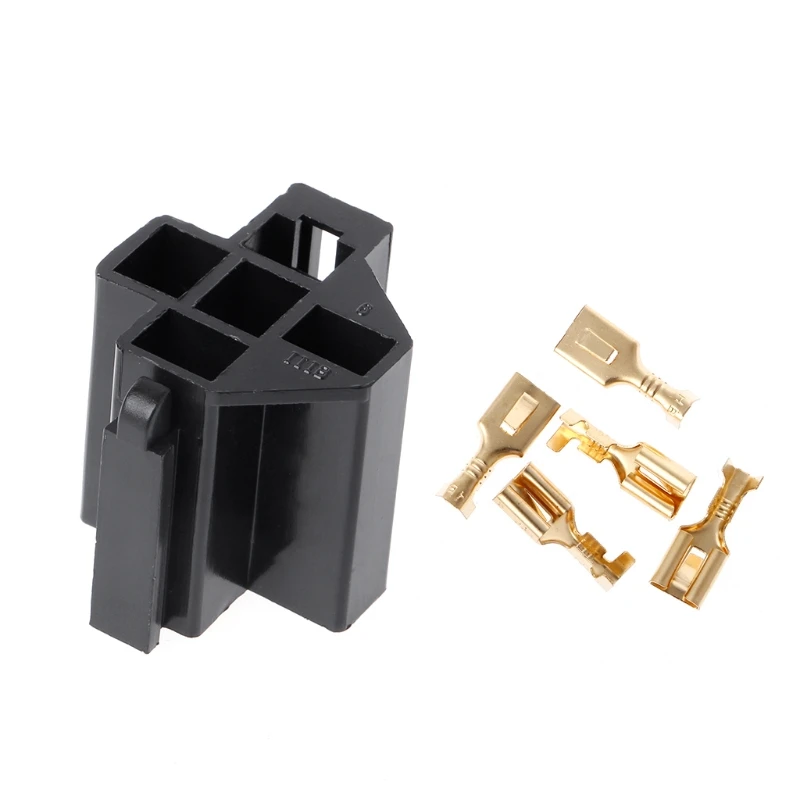 

40A 5 Pin Relay Connector Socket with 5 x 6.3mm Terminals Car Truck Vehicle Relay Case Holde