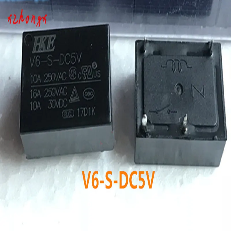 HKE V6-S-DC5V V6-S-DC12V V6-S-DC24V 4 Пина 10A 5VDC 12VDC 24VDC Мощность реле