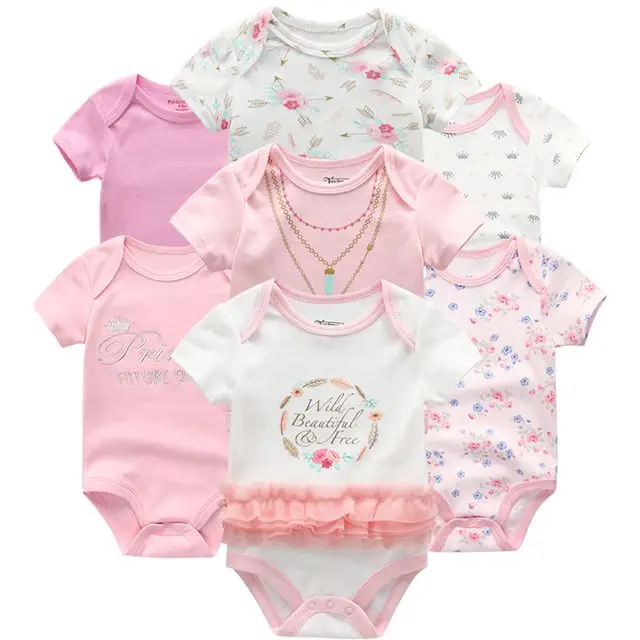 7 шт./лот, комбинезон для маленьких мальчиков и девочек, летняя хлопковая одежда с воротником для младенцев, комбинезон для новорожденных 0-12 месяцев, одежда для малышей, Roupas de bebe - Цвет: BDS7232