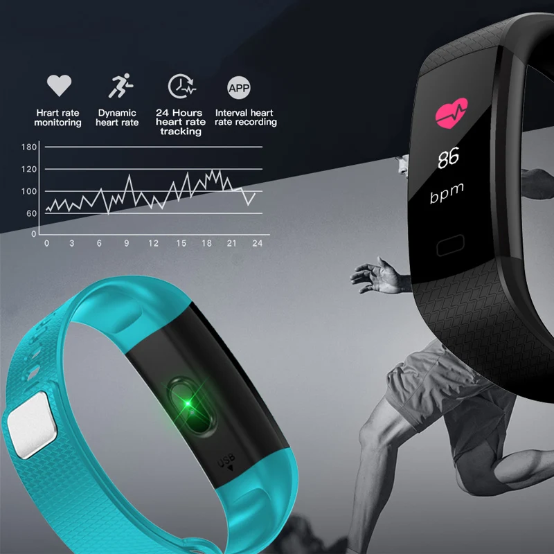 BANGWEI Fitness Watch Men Activity Tracker IP67 Waterproof Blood Pressure Oxygen Heart Rate Smart Monitor LED Color Screen Watch