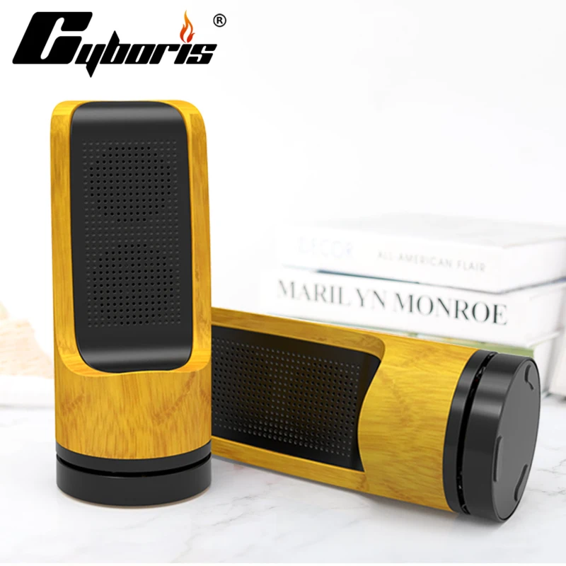 CYBORIS Bamboo ночник Bluetooth динамик с 3 регулируемая светодиодная лампа AUX-in/TWS поддерживается для дома АУДИО вечерние спальни 2 шт