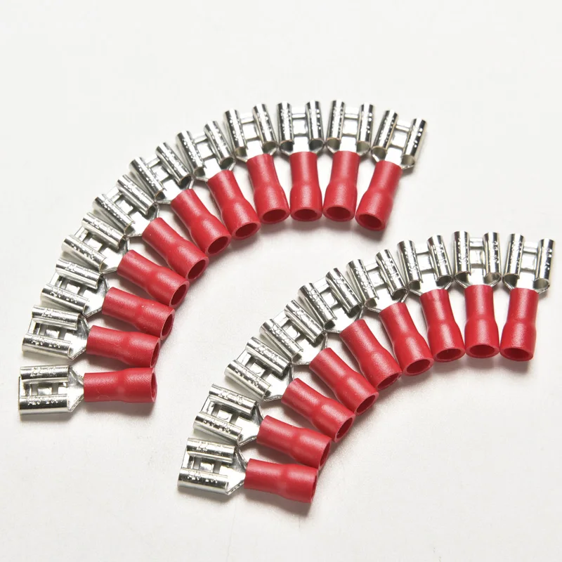 

Wholesale 20Pcs/lot 16-22AWG Electrical Splice Wire Connector Insulated Female Crimp Spade Terminal Crimp Terminal