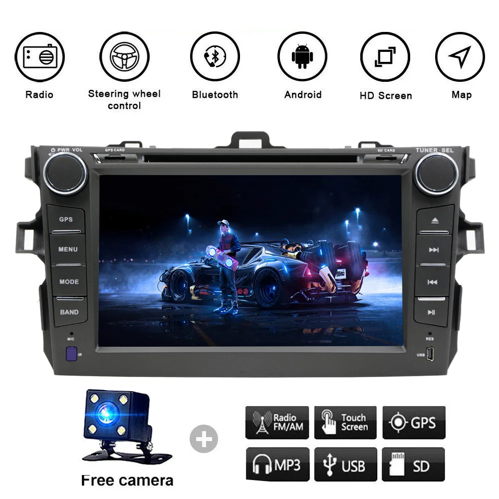 

Android 9.1 Car DVD Player For Toyota Corolla 2007 2008 2009 2010 2011 8'' 2 Din Car Radio Stereo GPS Car Multimedia Player
