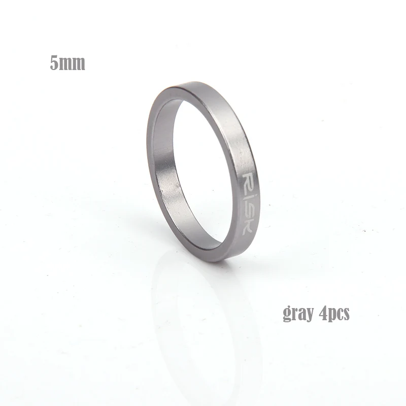 5mm silver 4pcs 4 шт 5/10 мм велосипед гарнитура вилка шайба стволовых Spacer Алюминий сплав велосипедная рулевая колонка шайба поднять руль РЕГУЛИРОВОЧНОЕ КОЛЬЦО уплотнительное кольцо - Цвет: 5mm silver 4pcs