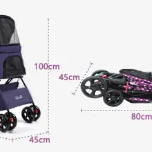 Переносная тележка для собак, складная коляска для животных, переноска для собак, дорожная клетка для домашних животных