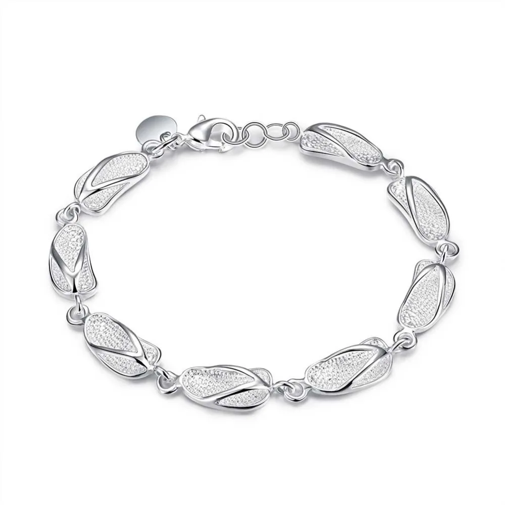 

H155 New 2014 sterling 925 sliver bracelet fashion hand chain for women part bracelets jewelry Factory Direct Sale