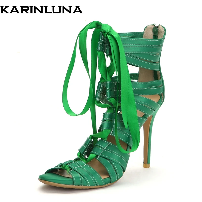 

karinluna Brand design 2019 Large Size 34-47 sexy Women's Shoes thin high heels summer party pumps shoes woman gladiator sandals