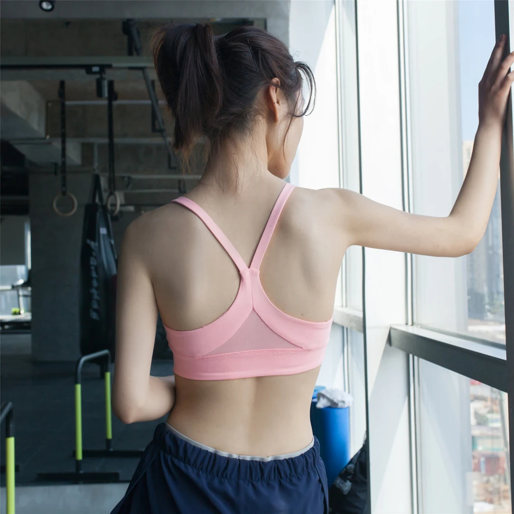 Women Sports Bra Wire Free Sexy Push Up Yoga Bra Fitness Running Gym