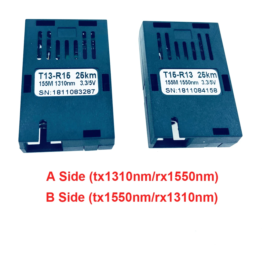 Bidi Conector De Fibra SC De 155M 1 Par 20km Transceptor ptico De 