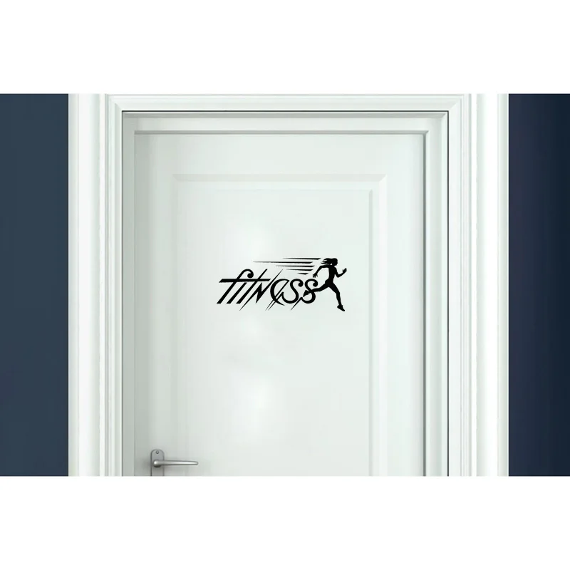 

YOJA 25*10.2CM FITNESS Running Girl Sport Wall Sticker Bedroon Decor Door Decal D1-0319