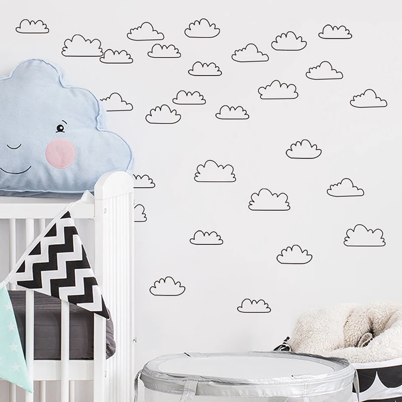 

Children's room wallpaper simple geometric cloud bedroom wallpaper DIY self-adhesive wallpaper A10-014
