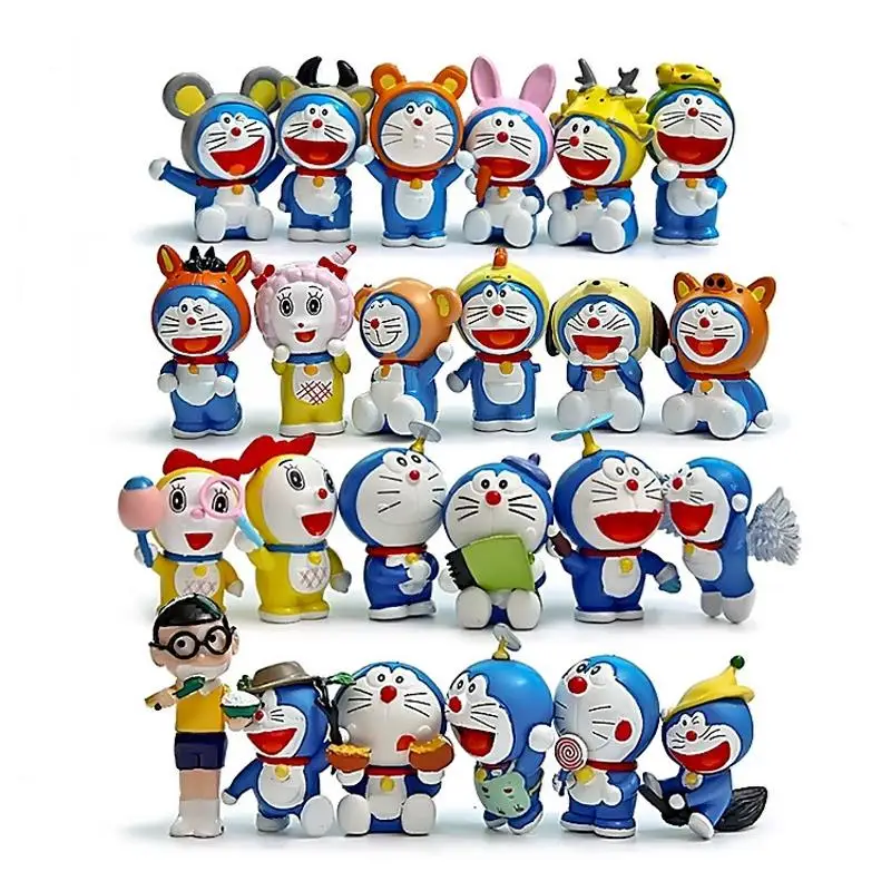 24pcs/lot Doraemon Figures Doraemon Cosplay Chinese Zodiac & Nobita