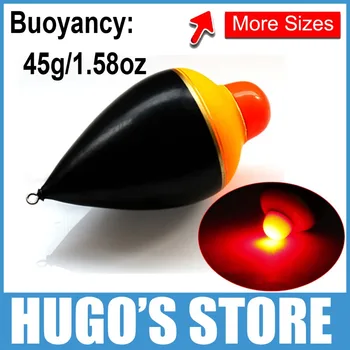 

LY #12 (4 PCS) 45g 1.58oz buoy quality EVA Long Casting Night Fishing LED Luminous Bobber Floats Glowing Fishing Float China