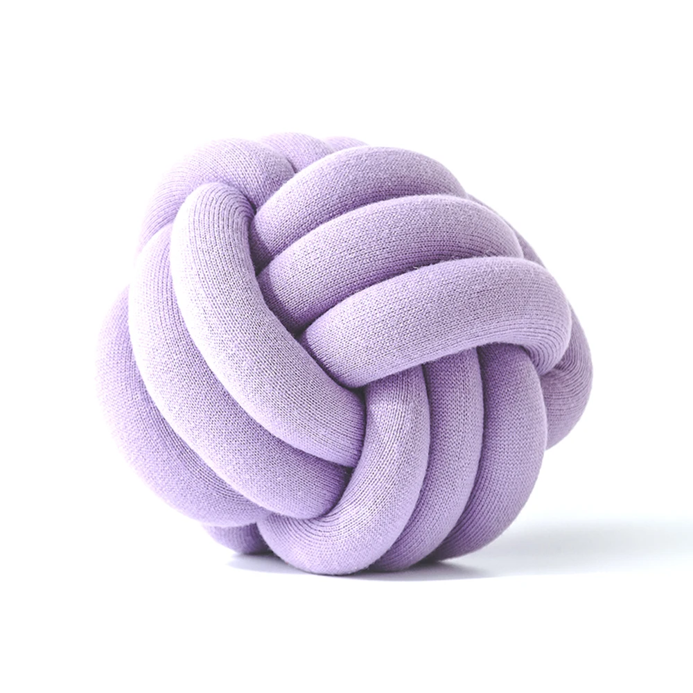 INS/декоративные подушки в скандинавском стиле, инновационная подушка ручной работы с узлом, индивидуальная Подушка с шариком для домашнего автомобиля, диаметр 30 см - Цвет: Light purple