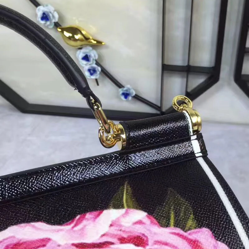 Subshrubby Der Kette Freies Handtaschen Misanwiney Flo Verschiffen Luxus Gestreiften Frauen leder Platz High end Peony Marke Schulter Metall Einzelnen Tasche TwqPpRq