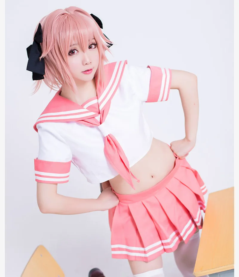 Аниме Apocrypha Astolfo косплей костюм японская Сексуальная Милая школьная форма