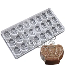 Высокое качество 24 полостей Королевская корона форма Твердые поликарбонатные формы для шоколада помадка товары для украшения торта формы кубика льда