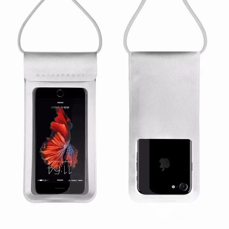 6,5 дюймов Водонепроницаемый чехол для телефона для iPhone X max/8 samsung S7 плавание Лыжный Спорт для погружения под воду на мобильный телефон Сумки Чехол - Цвет: white