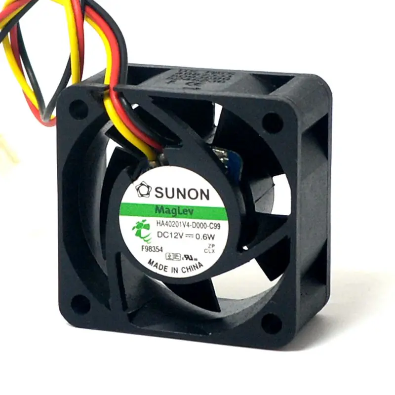 Sunon Maglev Ventilador Axial Server Inverter Fonte de Alimentação Ventiladores Axiais 3pin Ha40201v4-d000-c99 Dc12v 0.6w 4020 40x40x20 mm