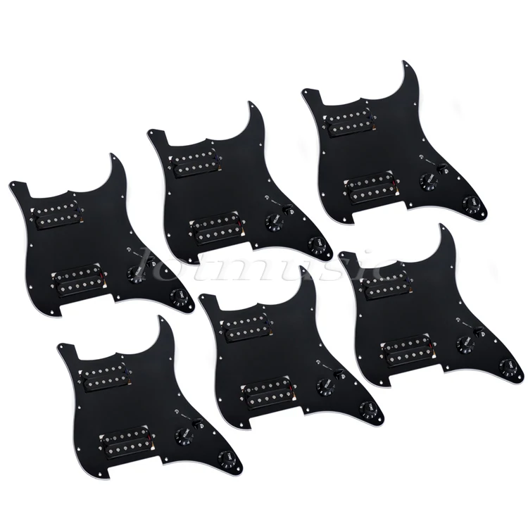 6 загруженная груша в сборе черные Хамбакеры HH для STRATOCASTER|loaded pickguard|humbucker blackpickguard