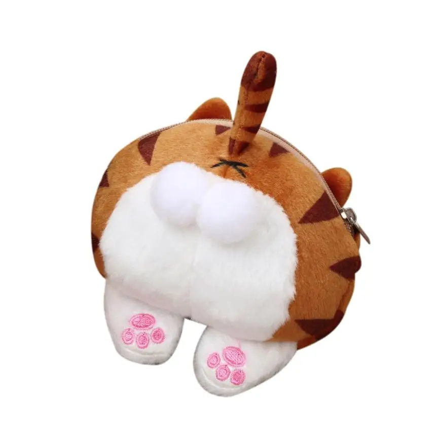 

Girl Cute Cat Butt Tail Plush Coin Purse Women Change Purse Bag Small Zipper Mini Walllet Card Holder Dropshipping Wholesale #Y
