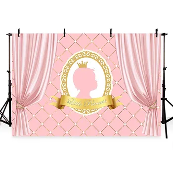

MEHOFOTO Birthday Party Photography Background Princess Grils Baby Shower First Pink Gold Mirror Children Backdrop Photo Booth