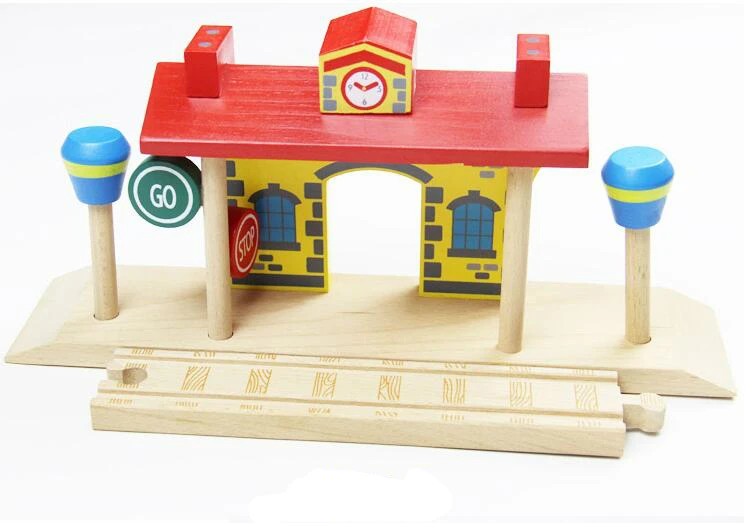 EDOWNE Томас деревянный поезд разнообразие трек железнодорожные аксессуары станция крест компонент обучающая игрушка fit Thomas Biro