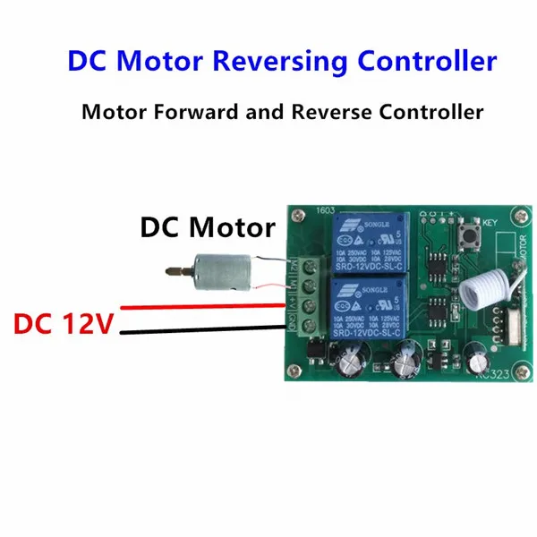 433 МГц Беспроводной RF пульт дистанционного управления и 433 МГц Переключатель DC12V релейный модуль приемника для двигателя постоянного тока вперед и назад. Контроллер для